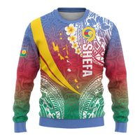 Shefa Province Ugly Christmas Sweater Vanuatu Pattern Map - Plumeria Flag Color LT14 - Polynesian Pride