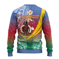 Shefa Province Ugly Christmas Sweater Vanuatu Pattern Map - Plumeria Flag Color LT14 - Polynesian Pride