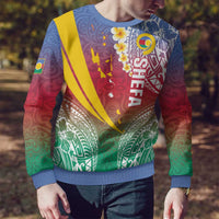 Shefa Province Ugly Christmas Sweater Vanuatu Pattern Map - Plumeria Flag Color LT14 - Polynesian Pride