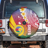 Shefa Province Spare Tire Cover Vanuatu Pattern Map - Plumeria Flag Color LT14 Red - Polynesian Pride