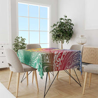 Shefa Province Tablecloth Vanuatu Pattern Map - Plumeria Flag Color LT14 - Polynesian Pride