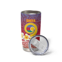 Shefa Province Tumbler Cup Vanuatu Pattern Map With Plumeria Flag Color LT14 - Polynesian Pride