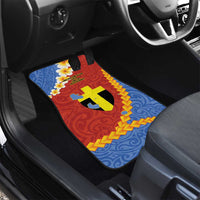 Tafea Province Car Mats Vanuatu Pattern Map - Plumeria Flag Color LT14 - Polynesian Pride