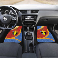 Tafea Province Car Mats Vanuatu Pattern Map - Plumeria Flag Color LT14 Set 2pcs - Front Red - Polynesian Pride