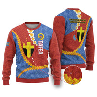 Tafea Province Ugly Christmas Sweater Vanuatu Pattern Map - Plumeria Flag Color LT14 Red - Polynesian Pride