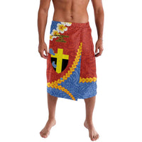 Tafea Province Lavalava Vanuatu Pattern Map - Plumeria Flag Color LT14 Red - Polynesian Pride