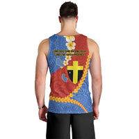 Tafea Province Men Tank Top Vanuatu Pattern Map - Plumeria Flag Color LT14 - Polynesian Pride