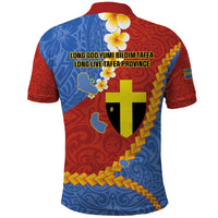 Tafea Province Polo Shirt Vanuatu Pattern Map - Plumeria Flag Color