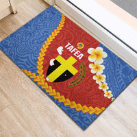 Tafea Province Rubber Doormat Vanuatu Pattern Map - Plumeria Flag Color LT14 - Polynesian Pride