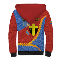 Tafea Province Sherpa Hoodie Vanuatu Pattern Map - Plumeria Flag Color LT14 - Polynesian Pride