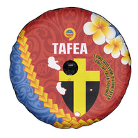 Tafea Province Spare Tire Cover Vanuatu Pattern Map - Plumeria Flag Color LT14 - Polynesian Pride