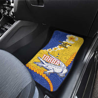 Torba Province Car Mats Vanuatu Pattern Crocodile - Plumeria Flag Color LT14 - Polynesian Pride