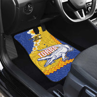 Torba Province Car Mats Vanuatu Pattern Crocodile - Plumeria Flag Color LT14 - Polynesian Pride
