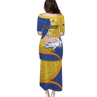 Torba Province Puletasi Vanuatu Pattern Crocodile - Plumeria Flag Color LT14 - Polynesian Pride