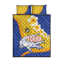 Torba Province Quilt Bed Set Vanuatu Pattern Crocodile - Plumeria Flag Color LT14 - Polynesian Pride