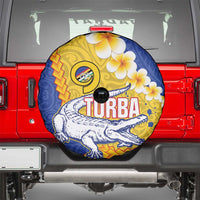 Torba Province Spare Tire Cover Vanuatu Pattern Crocodile - Plumeria Flag Color LT14 - Polynesian Pride