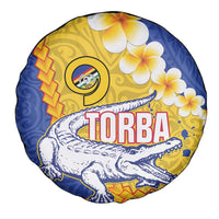 Torba Province Spare Tire Cover Vanuatu Pattern Crocodile - Plumeria Flag Color LT14 - Polynesian Pride