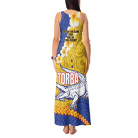 Torba Province Tank Maxi Dress Vanuatu Pattern Crocodile - Plumeria Flag Color LT14 - Polynesian Pride