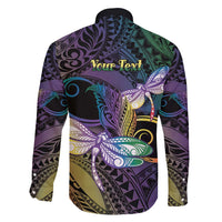 Personalized Polynesian Memorial Family Matching Off Shoulder Short Dress and Hawaiian Shirt Dragonflies Appear When Angels Are Near LT14 - Polynesian Pride