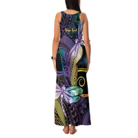 Personalized Polynesian Memorial Family Matching Tank Maxi Dress and Hawaiian Shirt Dragonflies Appear When Angels Are Near