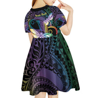 Personalized Polynesian Memorial Kid Short Sleeve Dress Dragonflies Appear When Angels Are Near LT14 - Polynesian Pride