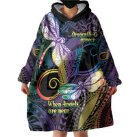 Personalized Polynesian Memorial Wearable Blanket Hoodie Dragonflies Appear When Angels Are Near LT14 - Polynesian Pride