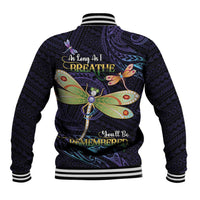 As Long As I Breathe You'll Be Remembered Baseball Jacket Dragonflies Memorial - Polynesian Pattern LT14 - Polynesian Pride