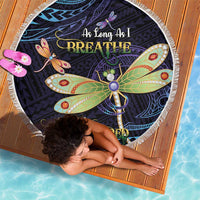 As Long As I Breathe You'll Be Remembered Beach Blanket Dragonflies Memorial - Polynesian Pattern LT14 - Polynesian Pride