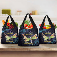 As Long As I Breathe You'll Be Remembered Grocery Bag Dragonflies Memorial - Polynesian Pattern LT14 3-pack One Size Black - Polynesian Pride