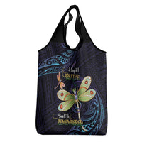 As Long As I Breathe You'll Be Remembered Grocery Bag Dragonflies Memorial - Polynesian Pattern LT14 - Polynesian Pride