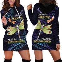 As Long As I Breathe You'll Be Remembered Hoodie Dress Dragonflies Memorial - Polynesian Pattern LT14 - Polynesian Pride