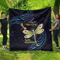 As Long As I Breathe You'll Be Remembered Quilt Dragonflies Memorial - Polynesian Pattern