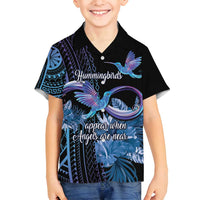 Polynesian Memorial Family Matching Long Sleeve Bodycon Dress and Hawaiian Shirt Hummingbirds Appear When Angels Are Near LT14