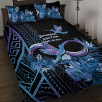 Polynesian Memorial Quilt Bed Set Hummingbirds Appear When Angels Are Near LT14 Black - Polynesian Pride