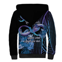 Polynesian Memorial Sherpa Hoodie Hummingbirds Appear When Angels Are Near LT14 - Polynesian Pride
