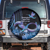 Polynesian Memorial Spare Tire Cover Hummingbirds Appear When Angels Are Near LT14 Black - Polynesian Pride