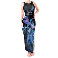 Polynesian Memorial Tank Maxi Dress Hummingbirds Appear When Angels Are Near LT14 Women Black - Polynesian Pride
