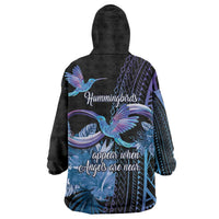 Polynesian Memorial Wearable Blanket Hoodie Hummingbirds Appear When Angels Are Near LT14 - Polynesian Pride