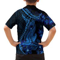 Blue Polynesia Shark Tattoo Hawaiian Shirt With Polynesian Plumeria LT14 - Polynesian Pride