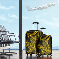 Gold Polynesia Shark Tattoo Luggage Cover With Polynesian Plumeria LT14 - Polynesian Pride