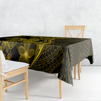 Gold Polynesia Shark Tattoo Tablecloth With Polynesian Plumeria LT14 - Polynesian Pride