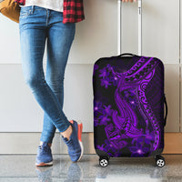 Purple Polynesia Shark Tattoo Luggage Cover With Polynesian Plumeria LT14 - Polynesian Pride