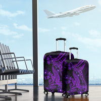 Purple Polynesia Shark Tattoo Luggage Cover With Polynesian Plumeria LT14 - Polynesian Pride