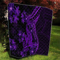 Purple Polynesia Shark Tattoo Quilt With Polynesian Plumeria LT14 - Polynesian Pride