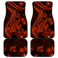 Red Polynesia Car Mats Shark Tattoo With Polynesian Plumeria LT14 Red - Polynesian Pride