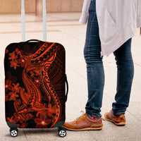 Red Polynesia Luggage Cover Shark Tattoo With Polynesian Plumeria LT14 Red - Polynesian Pride