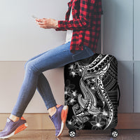 Black Polynesia Luggage Cover Shark Tattoo With Polynesian Plumeria LT14 - Polynesian Pride