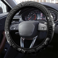 Black Polynesia Steering Wheel Cover Shark Tattoo With Polynesian Plumeria LT14 - Polynesian Pride