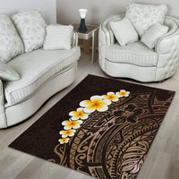 Brown Polynesia Area Rug Plumeria Tropical Leaves With Galaxy Polynesian Art LT14 - Polynesian Pride