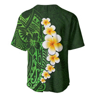 Green Polynesia Baseball Jersey Plumeria Tropical Leaves With Galaxy Polynesian Art LT14 - Polynesian Pride